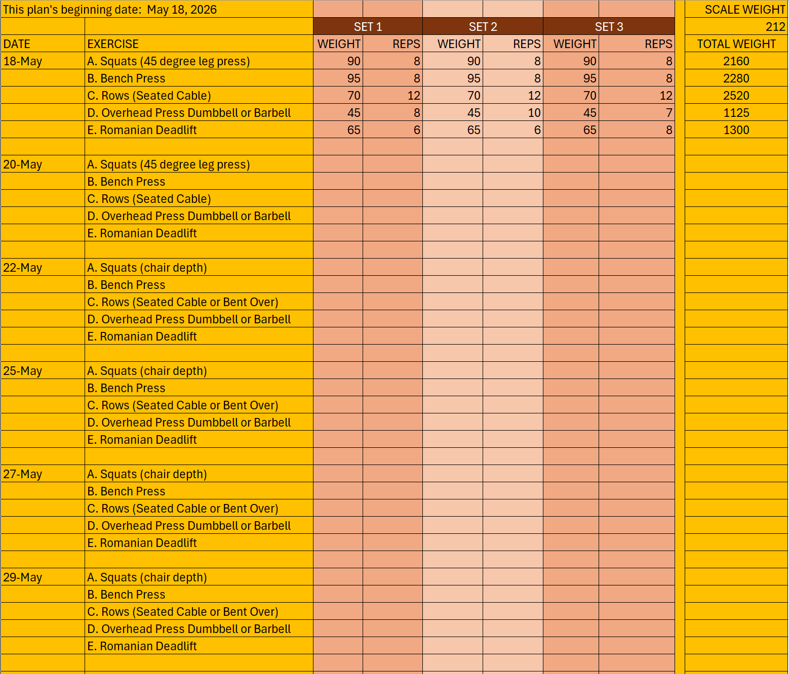 Nutrition and Health: My Fitness Record